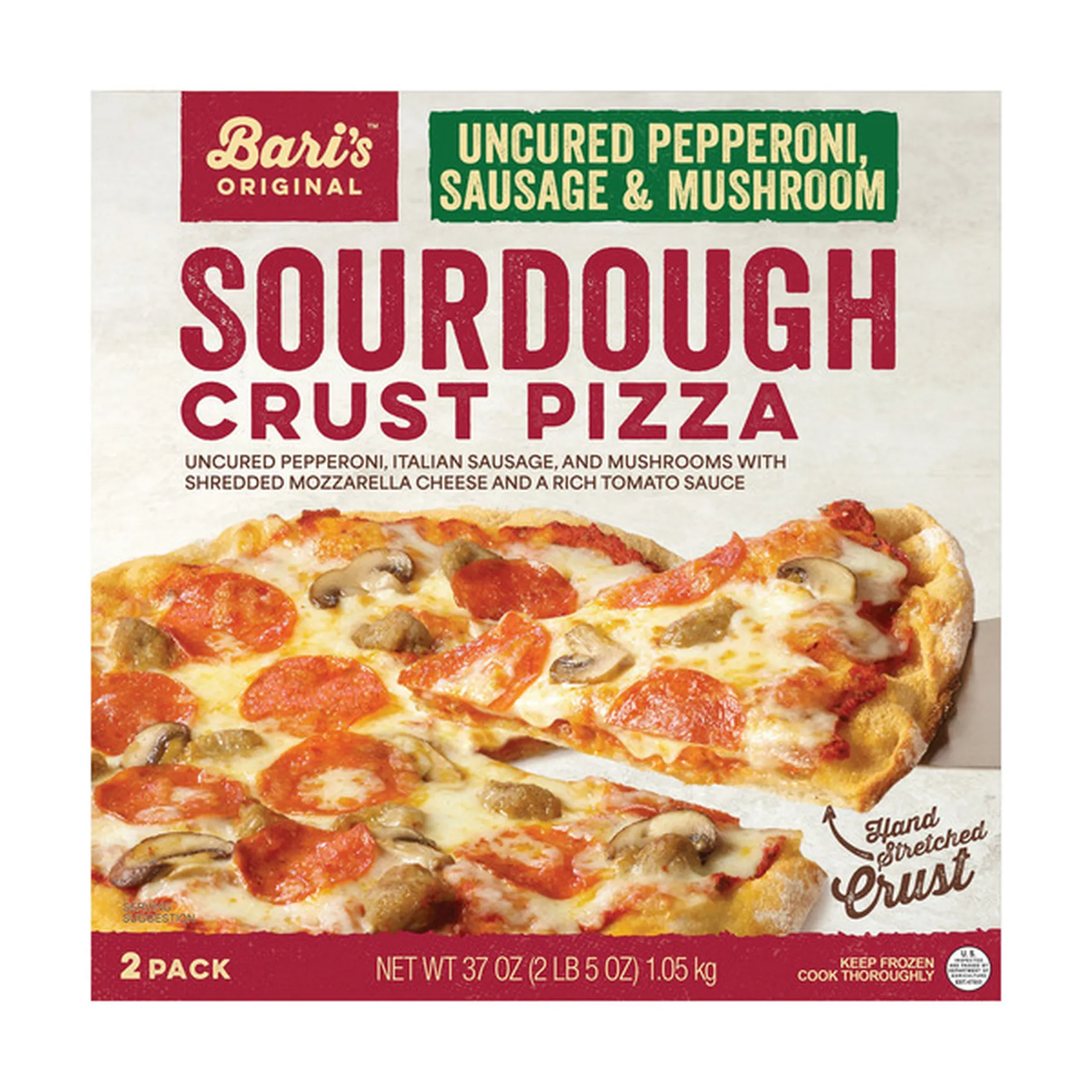 Bari’s Sourdough Pepperoni Sausage & Mushroom Pizza 2-18 oz