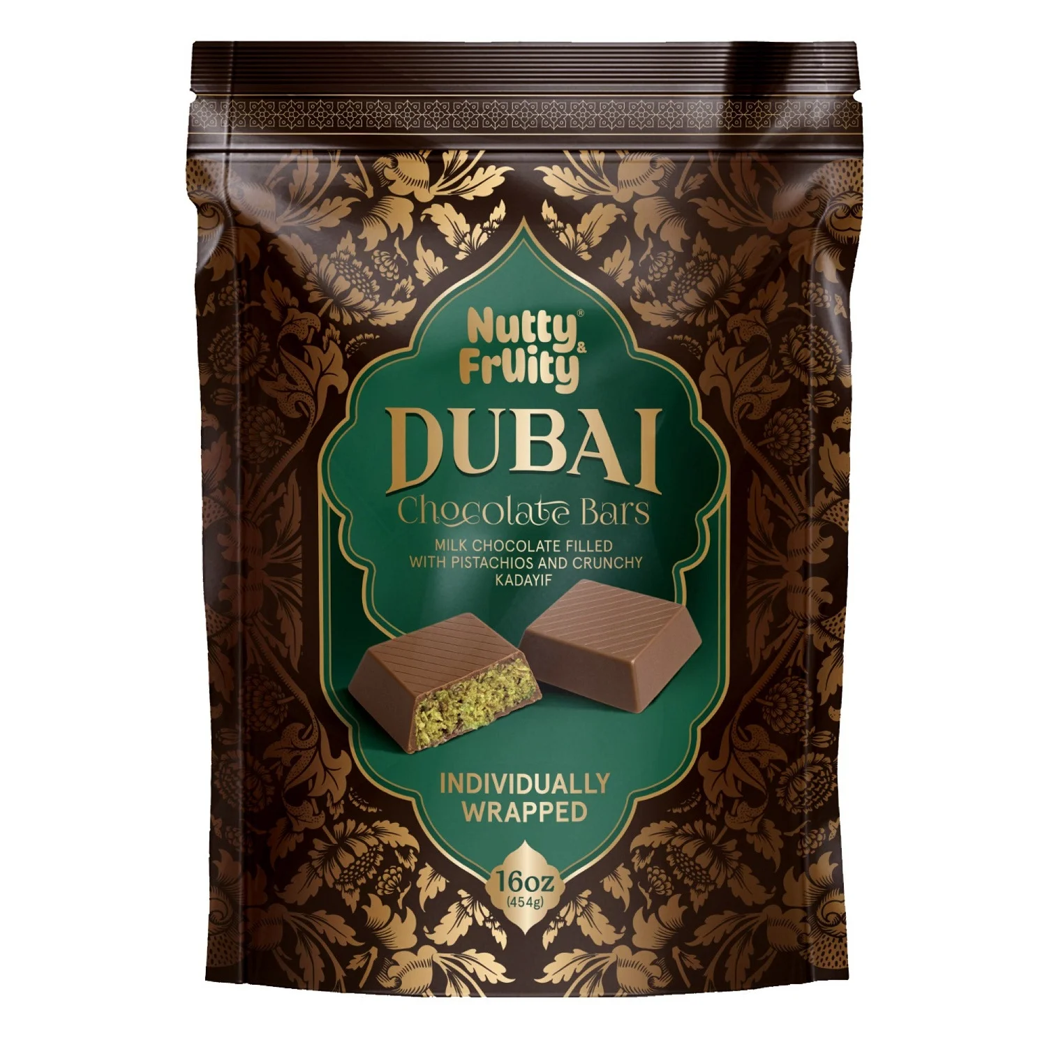 Nutty & Fruity Dubai Style Chocolate Bars 16 oz