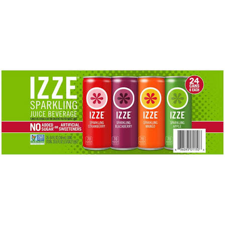 Izze Sparkling Juice Variety Pack 24-8.4 oz