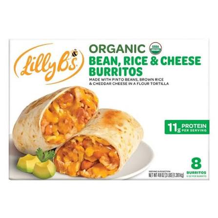 Lilly B's Organic Beans Rice & Cheese Burritos 8-6 oz