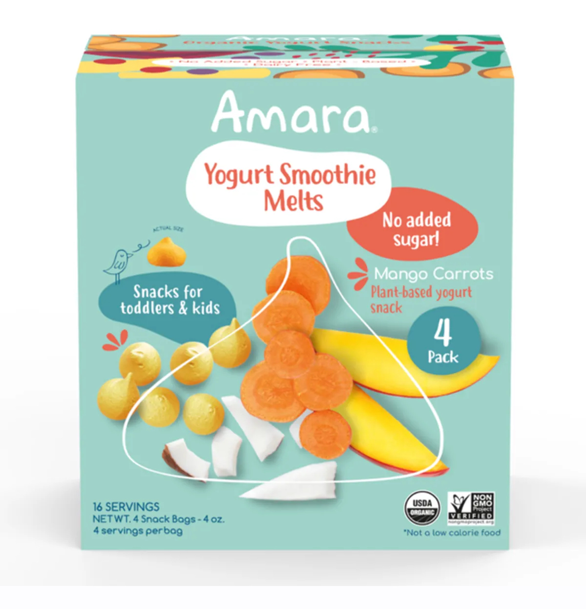 Amara Organic Mango-Carrot Yogurt Melts 4-1 oz
