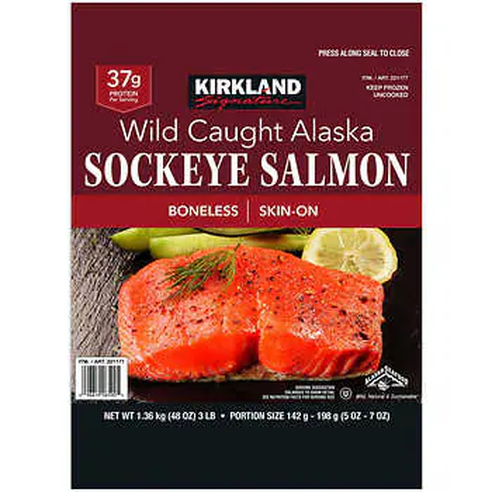 Kirkland Signature Wild Sockeye Salmon Individually Wrapped 3 lbs