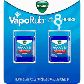 Vick's VapoRub Topical Cough Suppressant, 2 x 3.53 oz