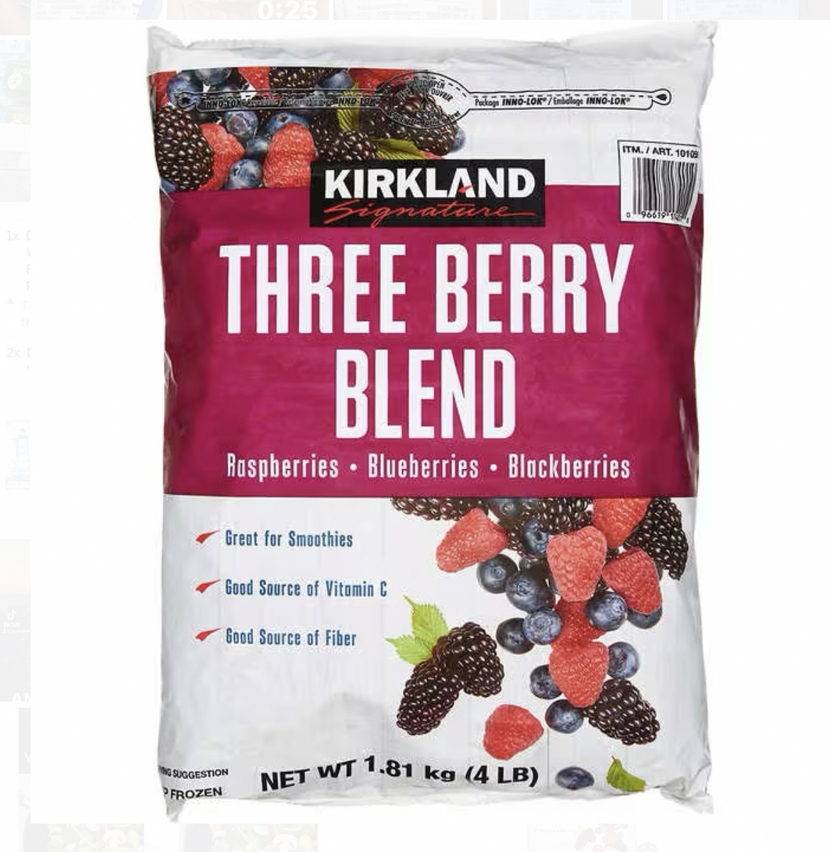Kirkland Signature Three Berry Blend 4 lbs