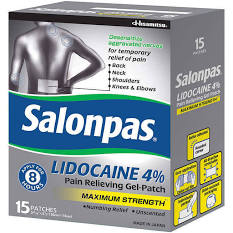 Salonpas Lidocaine 4% Pain Relieving Patch, 15 ct