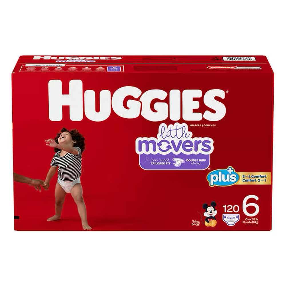 Huggies Plus Diapers Size 6, 35 lbs and Up 120 ct
