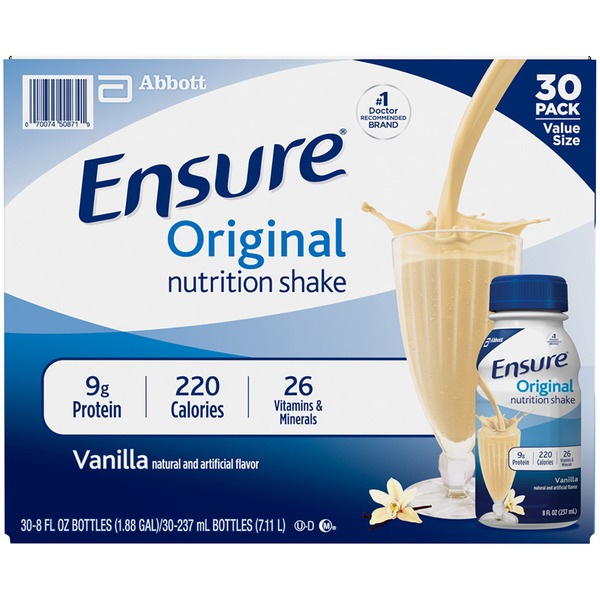 Ensure Nutrition Shake Vanilla 30-8 oz