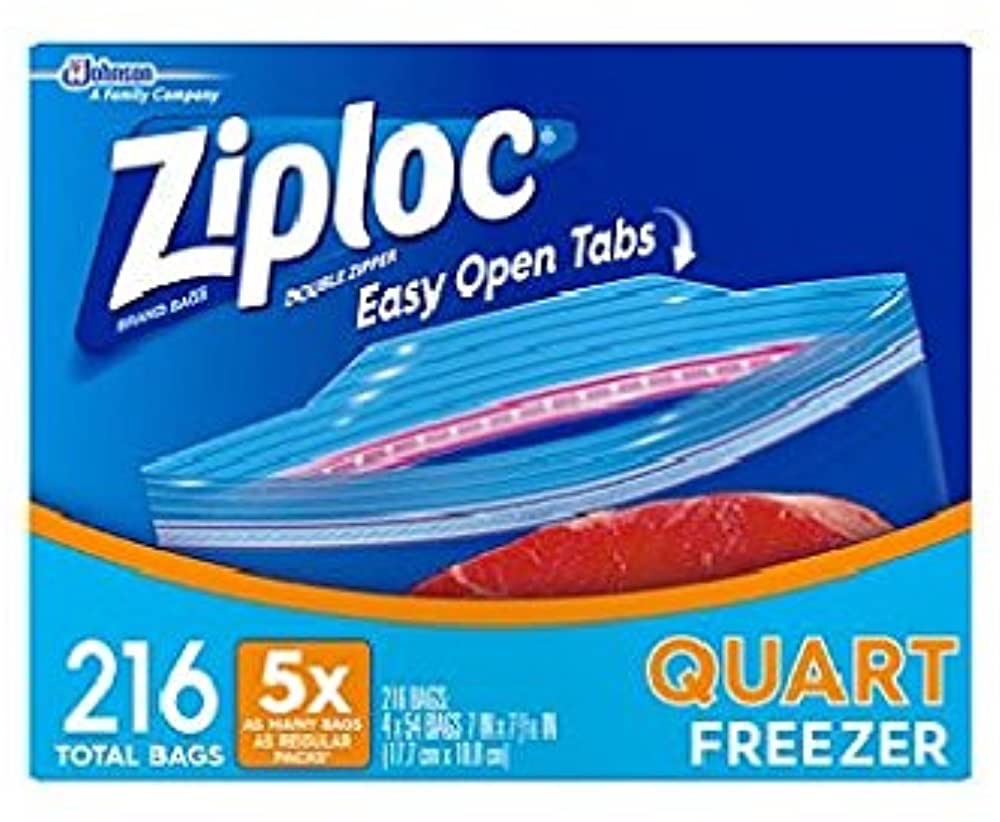 Ziploc Double Zipper Quart Freezer Bags 4-54 ct