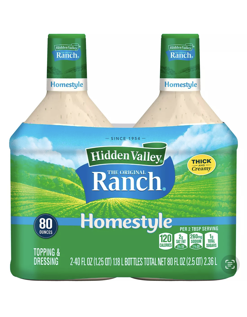 Hidden Valley Homestyle Ranch Dressing 2-40 oz