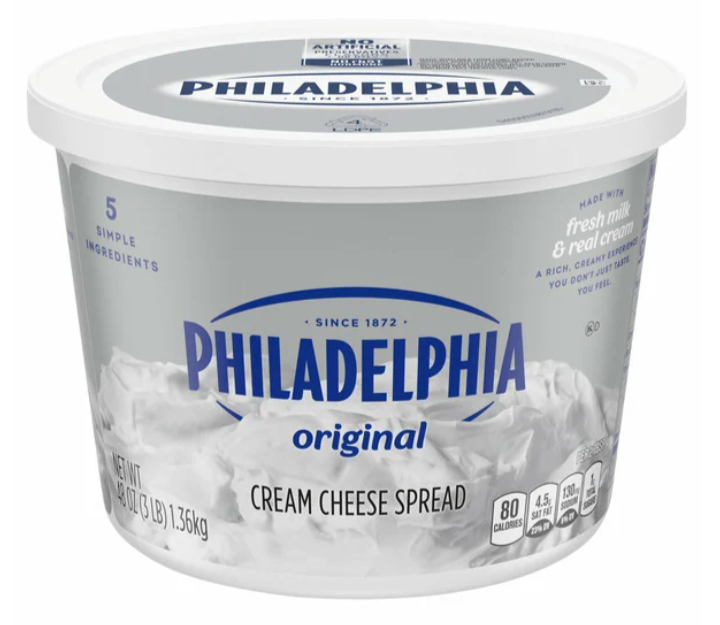 Philadelphia Soft Cream Cheese Tub 3 lbs