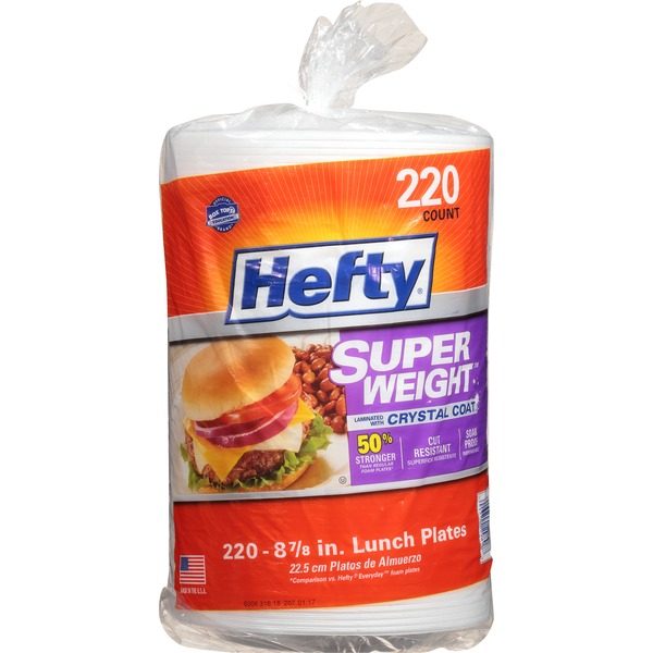 Hefty Super Weight 8 7/8” Foam Plate 220 ct