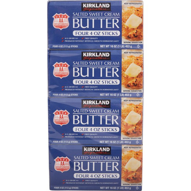 Kirkland Signature Salted Butter Quarters 4-16 oz