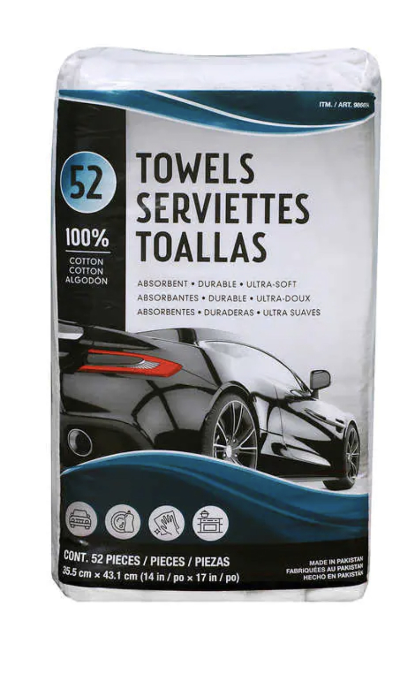 Green Lifestyle Cotton Terry Towels 14” x 17” 52 ct