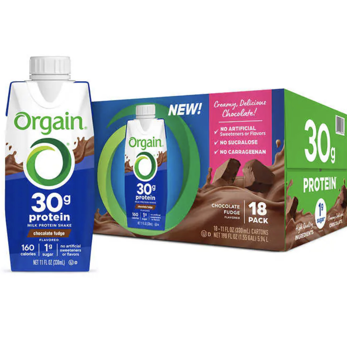 Orgain 30g Protein Shake Chocolate 18-11 oz