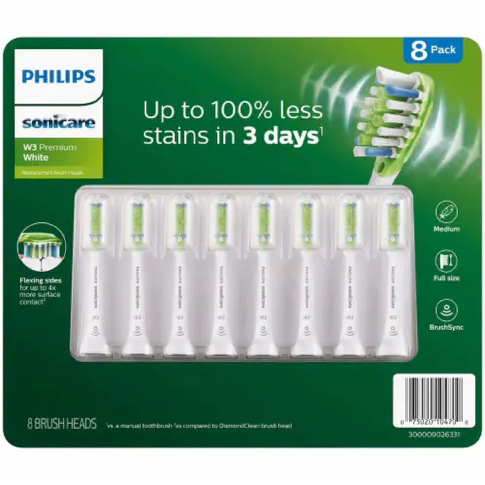Sonicare Premium Plaque Toothbrush Medium Bristle 8 ct