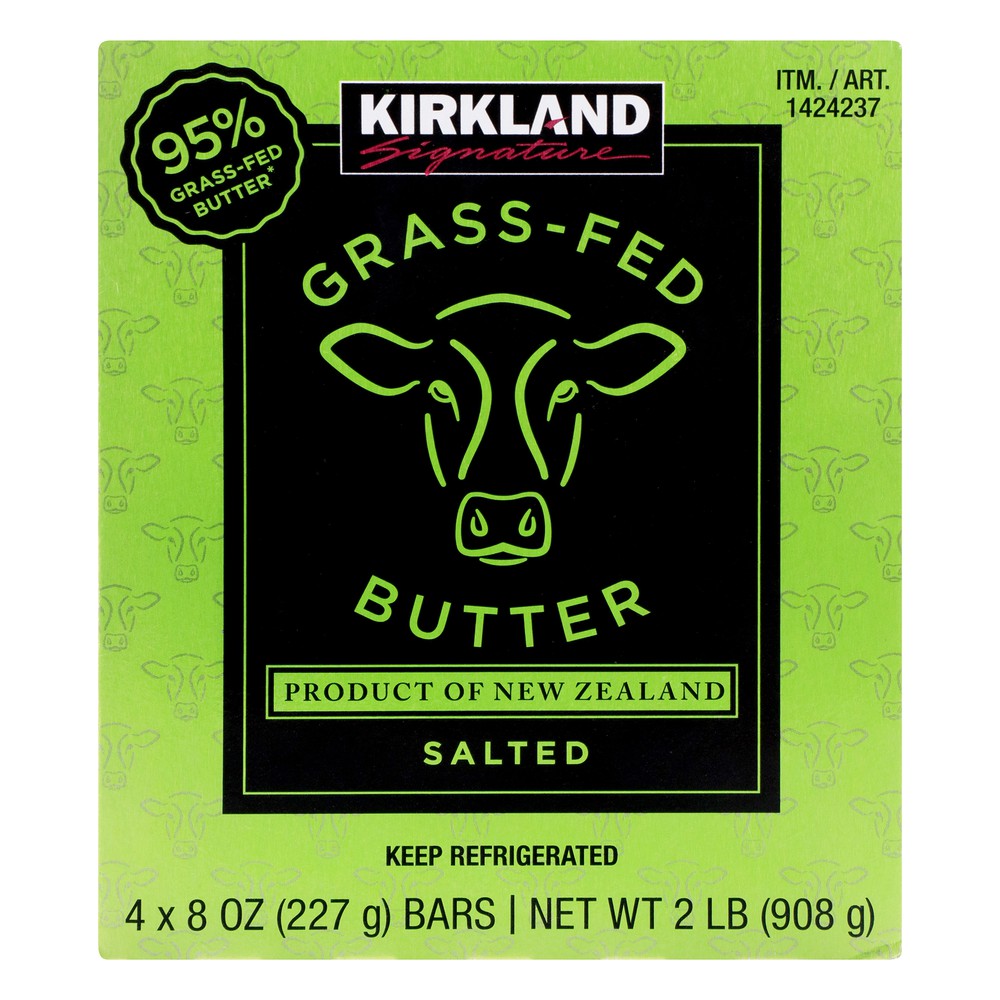 Kirkland Signature Grass-Fed Butter, 4 ct, 8 oz