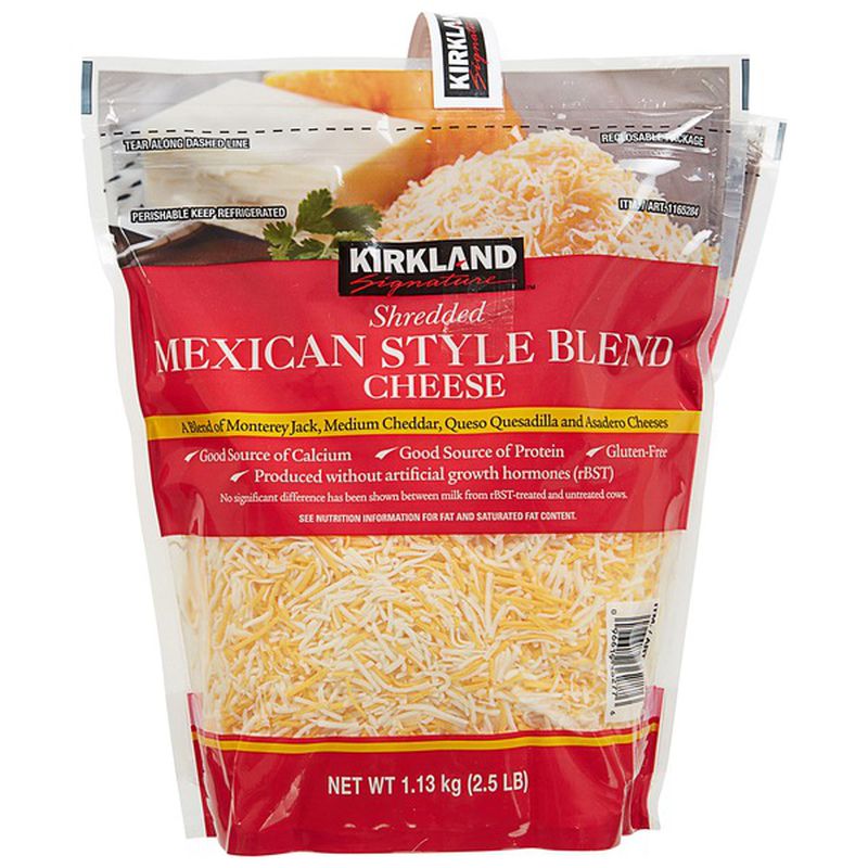 Kirkland Signature Mexican Style Four Cheese Blend Shredded 2-2.5 lbs