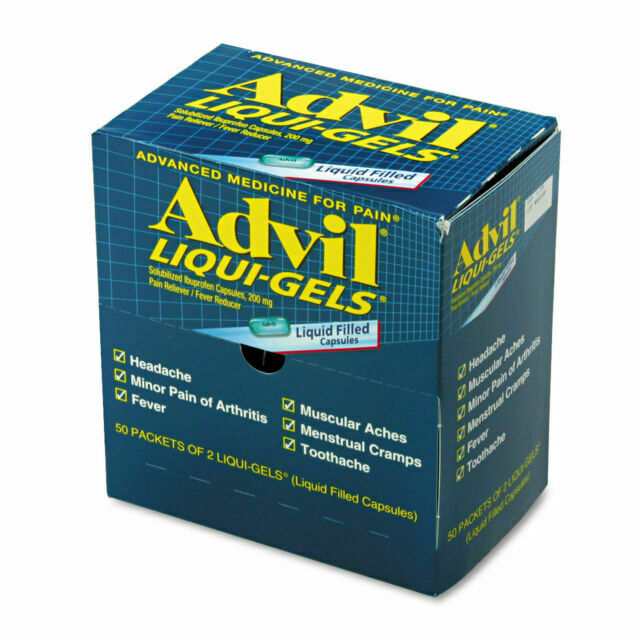 Advil LiquidGel Dispenser, 50 x 2's LiquidGels, 50 ct