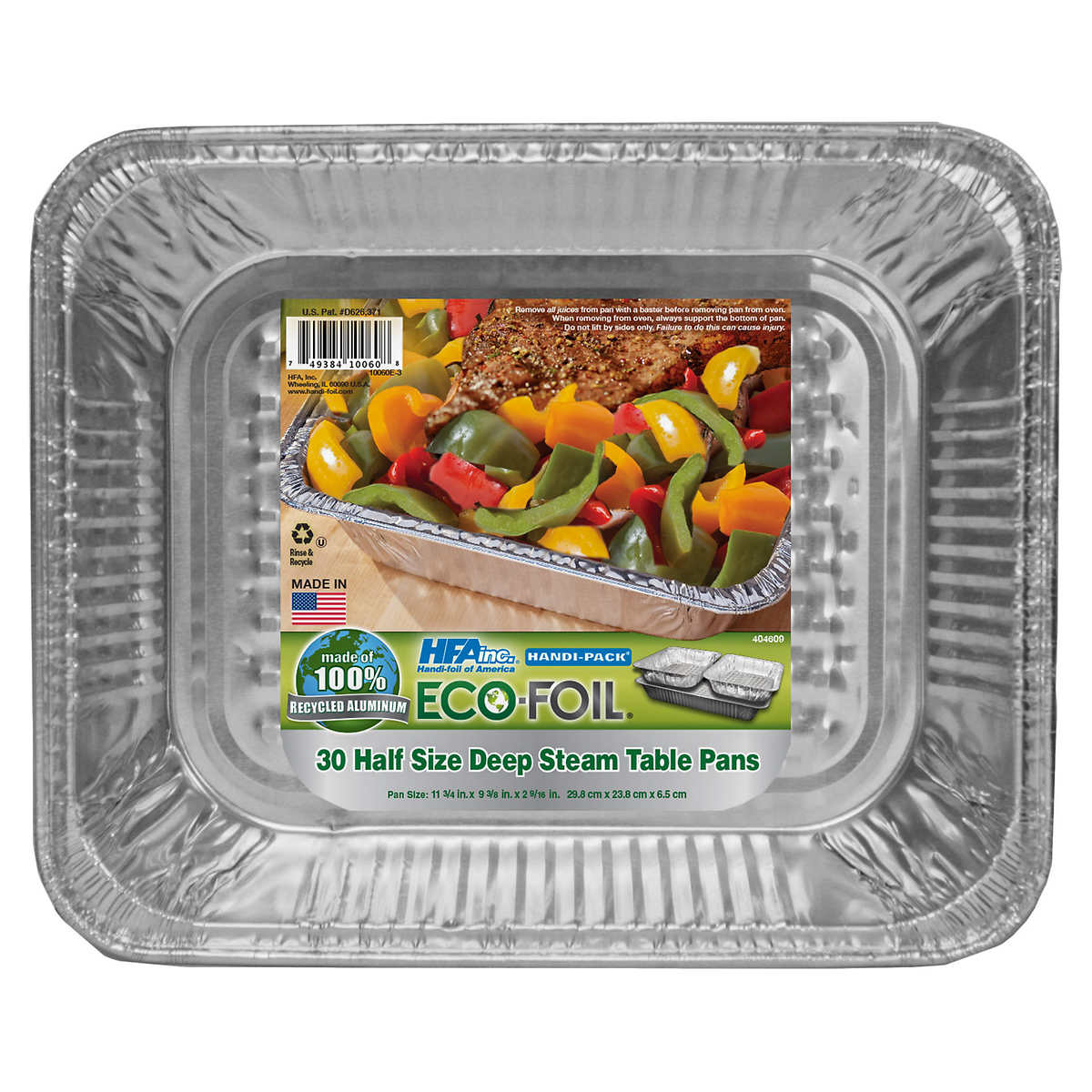 Eco Foil Half Size Steam Pans, 30 ct