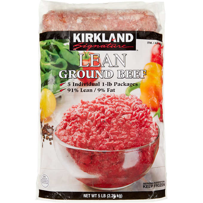 Kirkland Signature 91% Lean Ground Beef 5 lbs