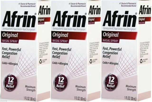 Afrin Original Nasal Spray, 3 x 1 oz
