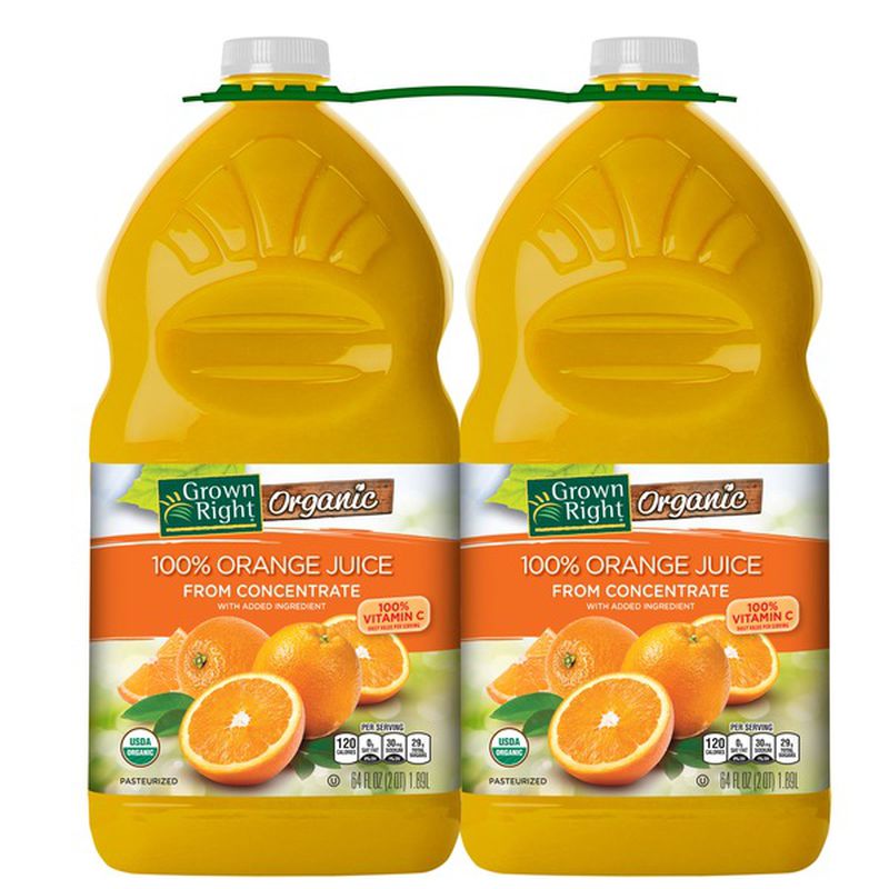 Grown Right Organic Orange Juice 2-64 oz