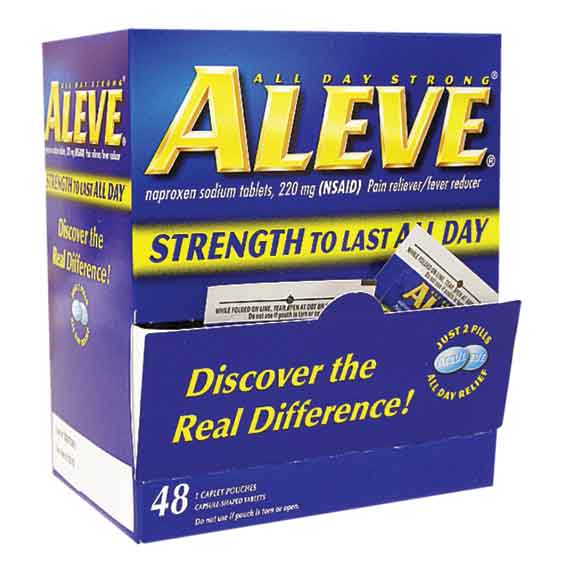 Aleve Naproxen Sodium Dispenser Box, 48 ct