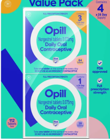 Opill Daily Oral Contraceptive 4 x 28 Day Supply 112 ct