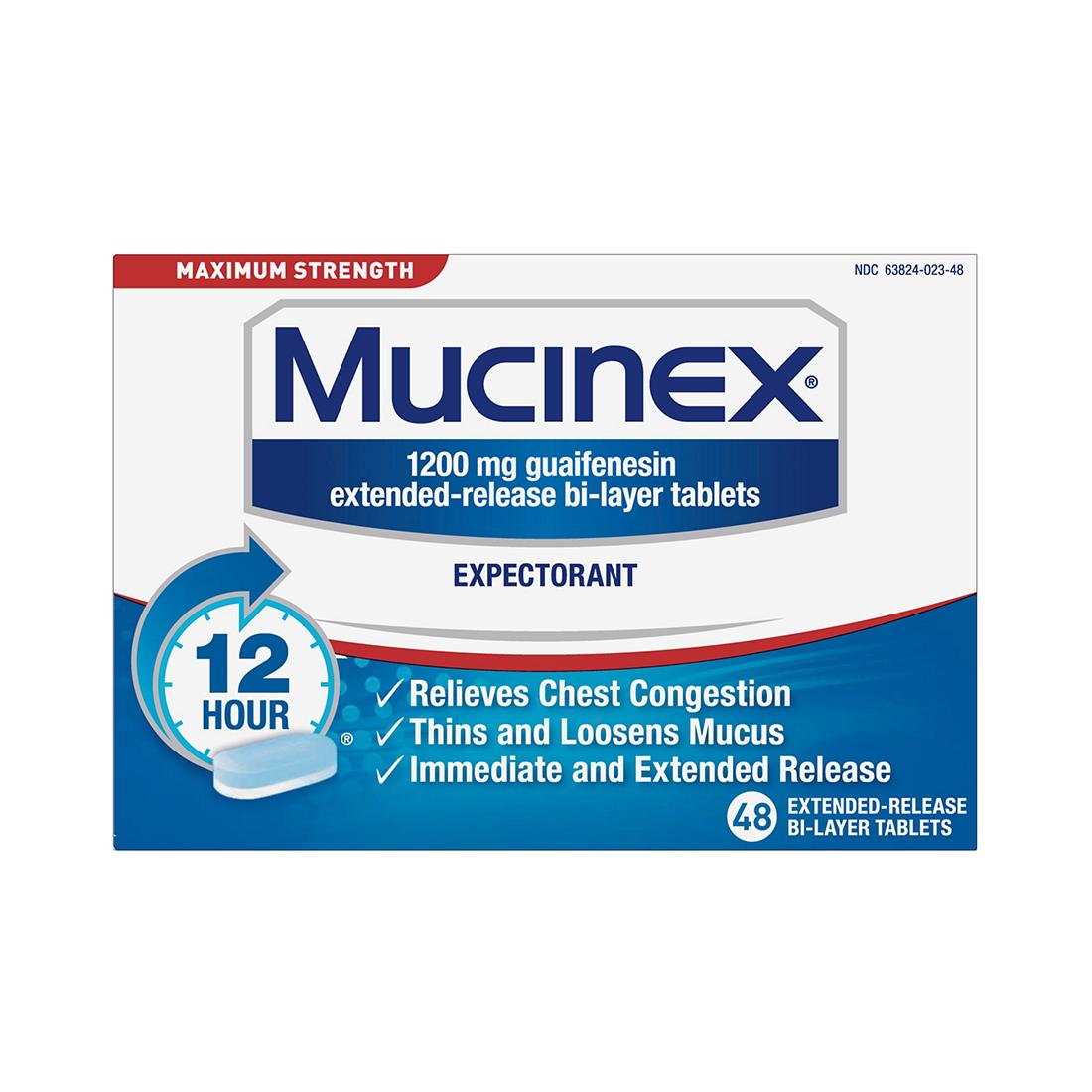 Mucinex Expectorant Maximum Strength 12 HR, 48 ct