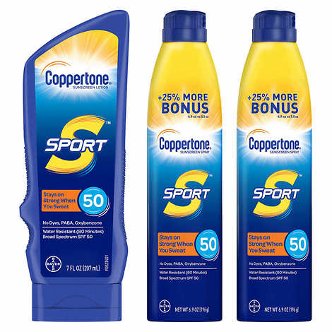 Coppertone Sport Sunscreen SPF 50 Spray and Lotion