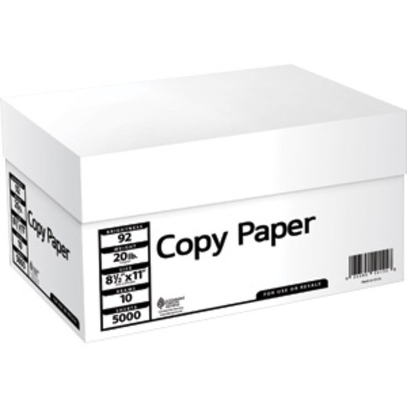 Commodity Copy Paper 8.5” x 11” 5000 ct