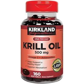 Kirkland Signature Krill Oil 500MG Softgels, 160 ct