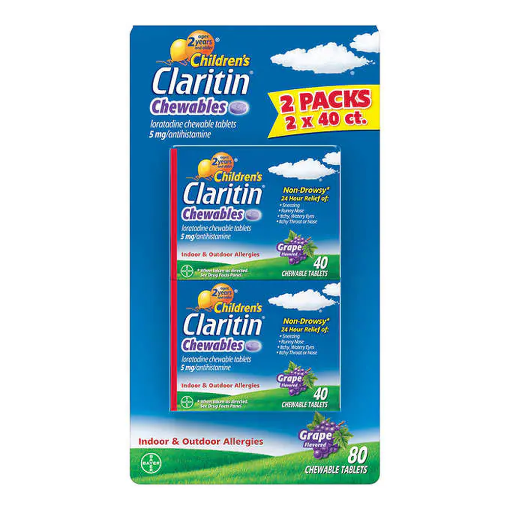 Claritin Children's Chewable Grape Tablet 80 ct